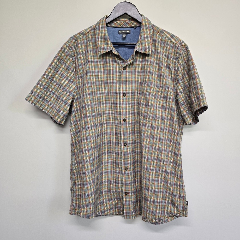 Toad&Co Airscape Shirt Mens XL Multi Plaid Organic Cotton Outdoor Gorpcore